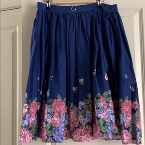 Collectif Jasmine Floral Swing Skirt